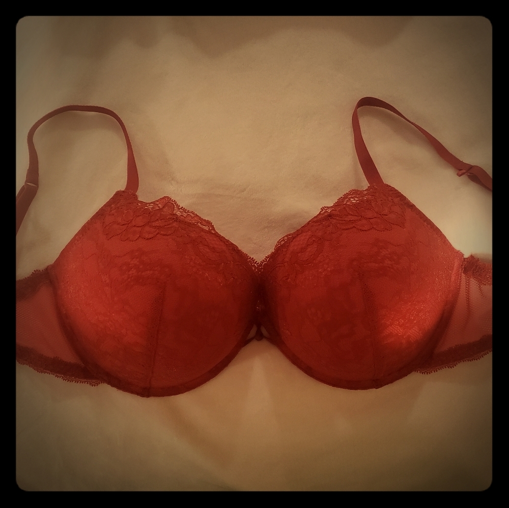 Adore Me Red Lace Bra